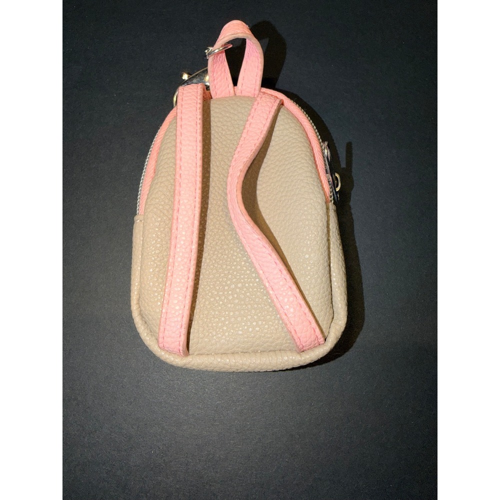 Pusheen the Cat Mini Backpack Keychain Coin Purse Tan Pink Faux Leather - Picture 5 of 8
